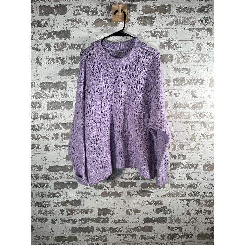 Aerie | women lilac purple knitted crewneck sweater - Picture 8 of 9